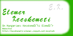 elemer kecskemeti business card